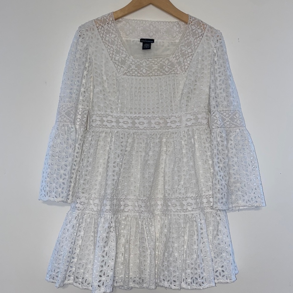 Eyelet Lace BellnSleeve Dress